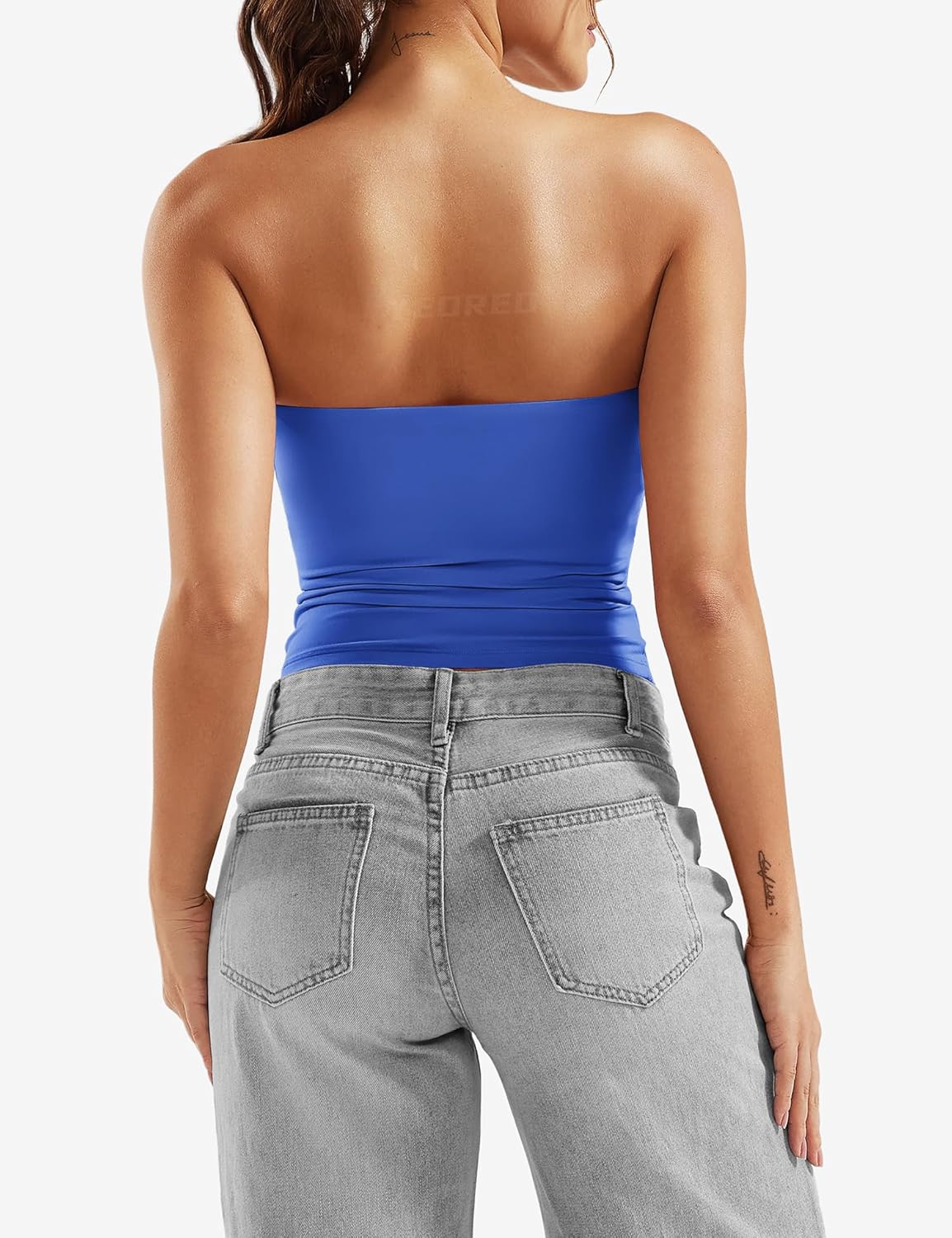 YEOREO Sophie Women Sexy Long Tube Tops Double Lined Basic Y2K Summer Cute Strapless Fitted Bandeau Going Out Crop Top - Image 4