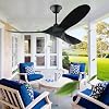 70 inch Large Black Ceiling Fan without Light, Wood Outdoor Ceiling Fan no Light 3 Blades Propeller Ceiling Fan 6 Speed Reversible Noiseless DC Motor for Indoor Bedroom Farmhouse Patios [Energy Class A]