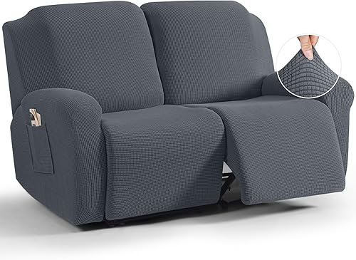 Miniatura 7 de TAOCOCO Fundas de sofá reclinable para 3 asientos 8 piezas elásticas para sofá grande de 3 asientos fundas reclinables suaves con patrón de jacquard