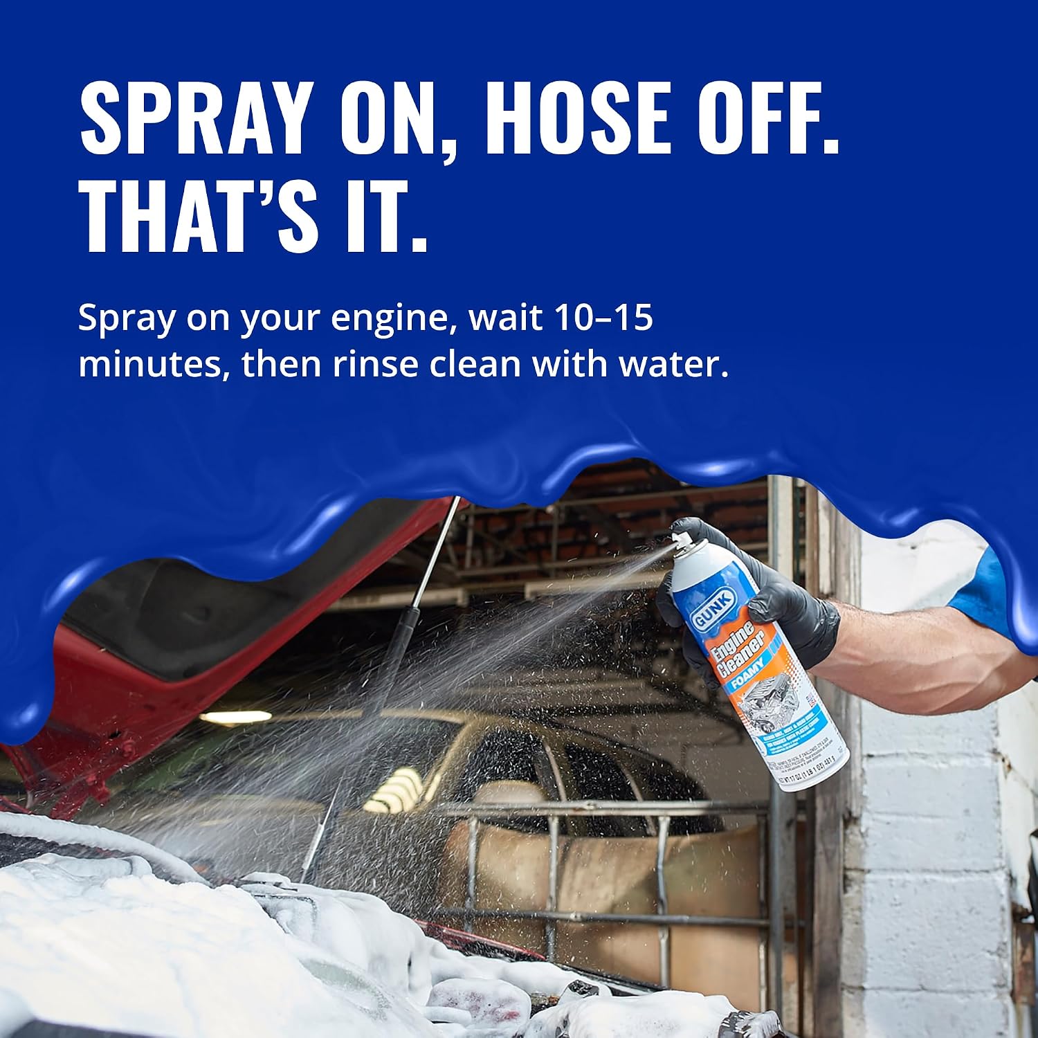 GUNK Engine Cleaner – Foamy Spray for Engines with Plastic Covers – photo 6