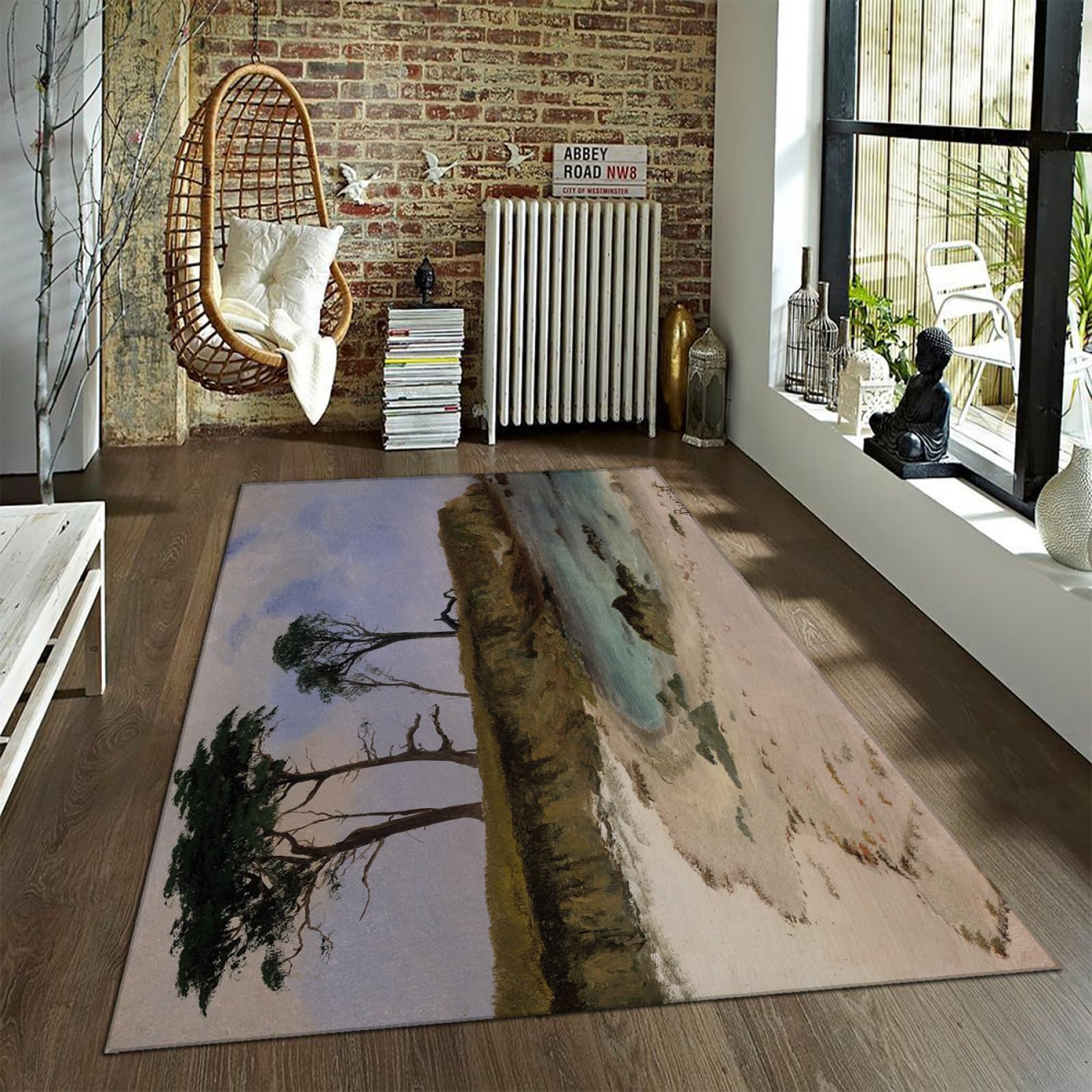 Tapis d'entrée Sea Cove grand format 150x180cm lavable et doux