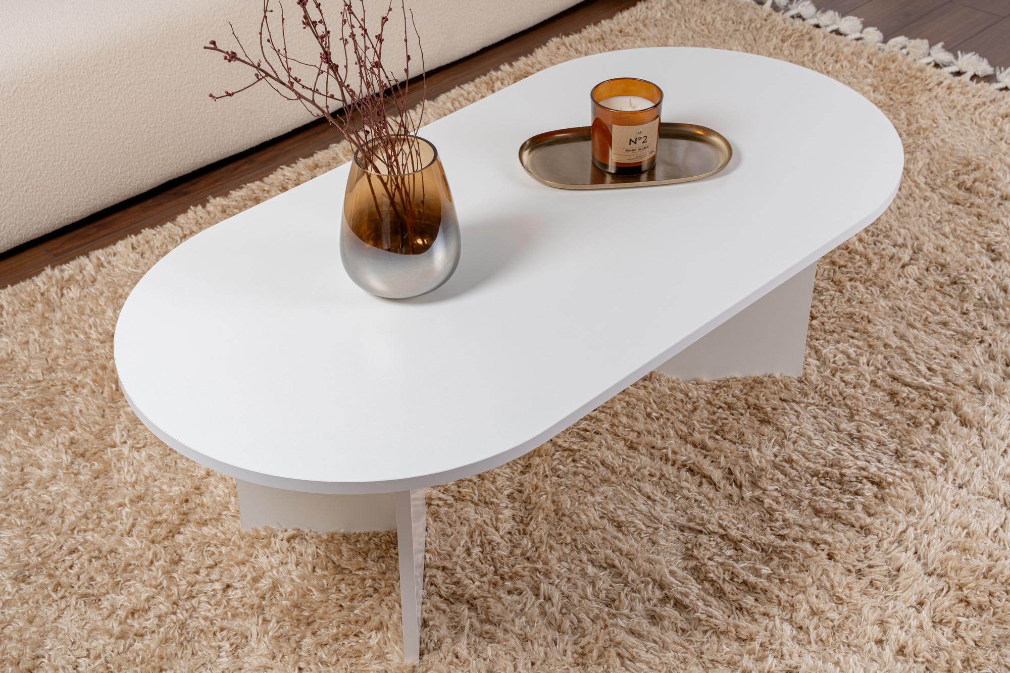 Hanah Home Élégante Table à café en chêne Saphir, 119 x 39,8 x 60 cm