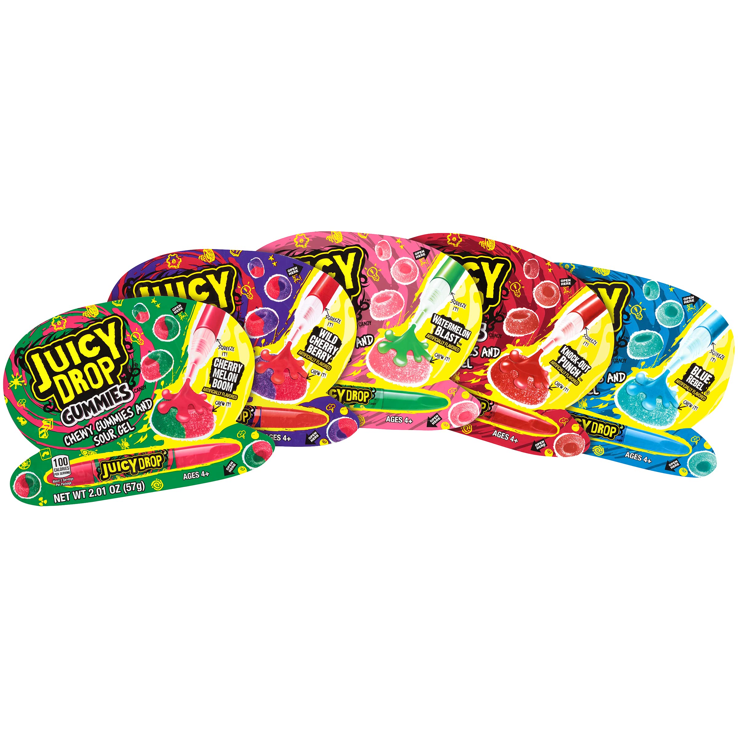 Juicy Drop Sweet & Sour Easter Gummy Candy 16 Count Variety Pack