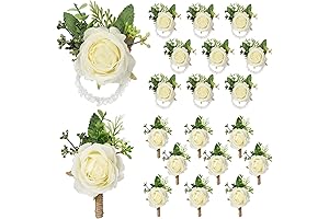 Sherr Wrist Rose Corsage and Matching Boutonniere Wedding Accessory Set