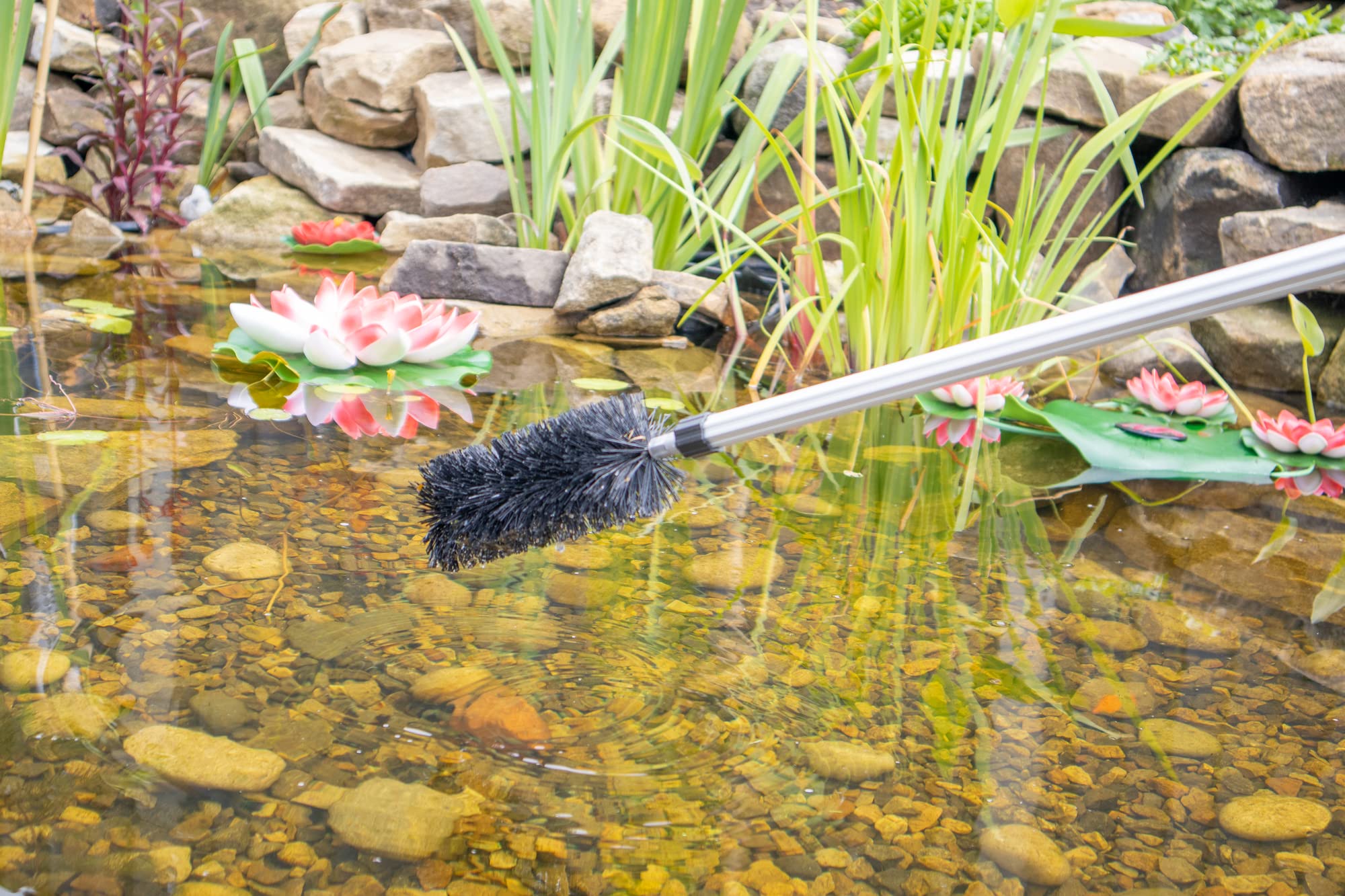 Koi étang d'algues Brosse de nettoyage avec 177,8 cm Manche télescopique, pour les zones difficiles à atteindre