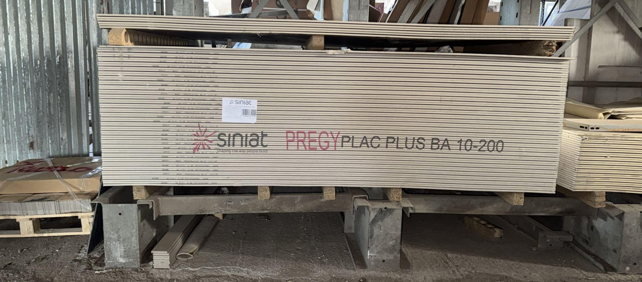 Lastra Cartongesso Siniat Pregyplac Plus BA10 1200x2000 mm Spessore 9,5 mm Pareti Divisorie Controsoffitti Rivestimenti