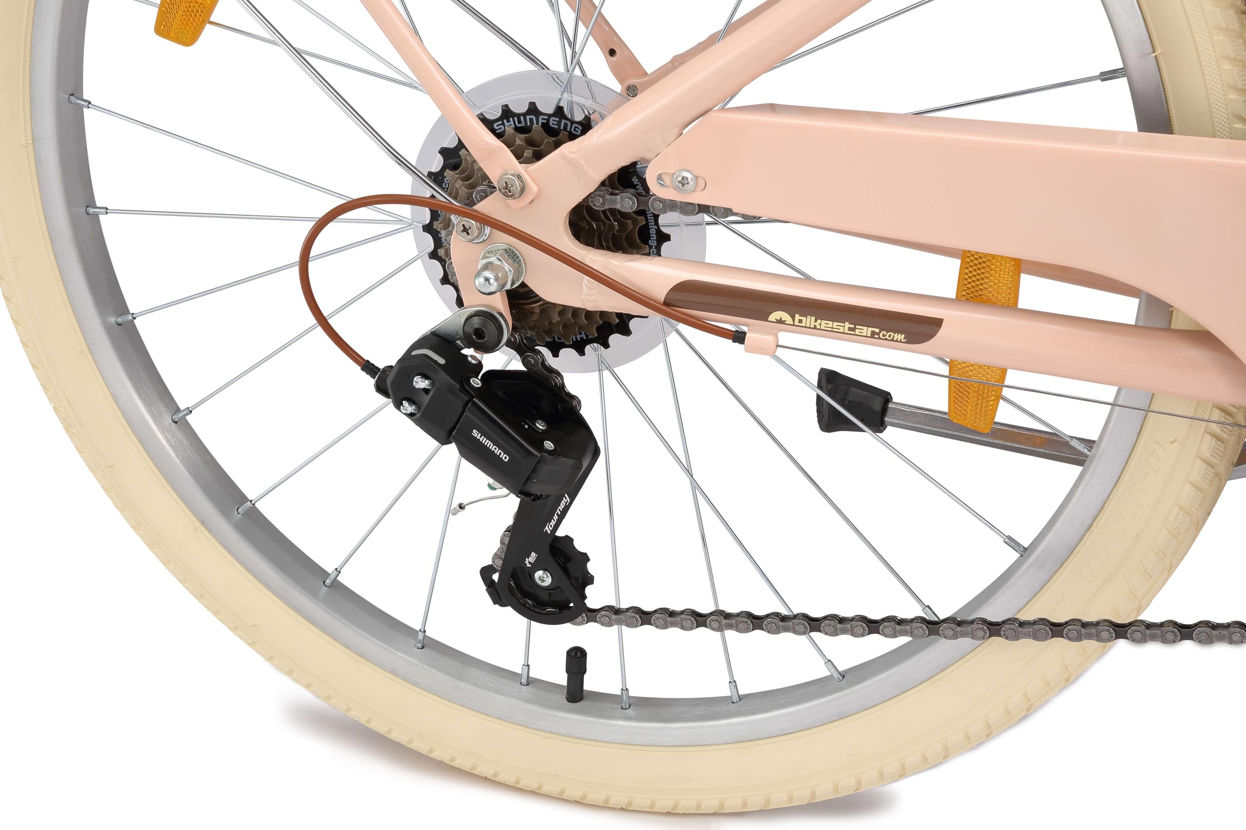 BIKESTAR Alu Kinderfahrrad ab 9-10 Jahre | 24 Zoll City Retro Bike, 7 Gänge, Korb, V-Bremse, Hollandrad | Risikofrei Testen