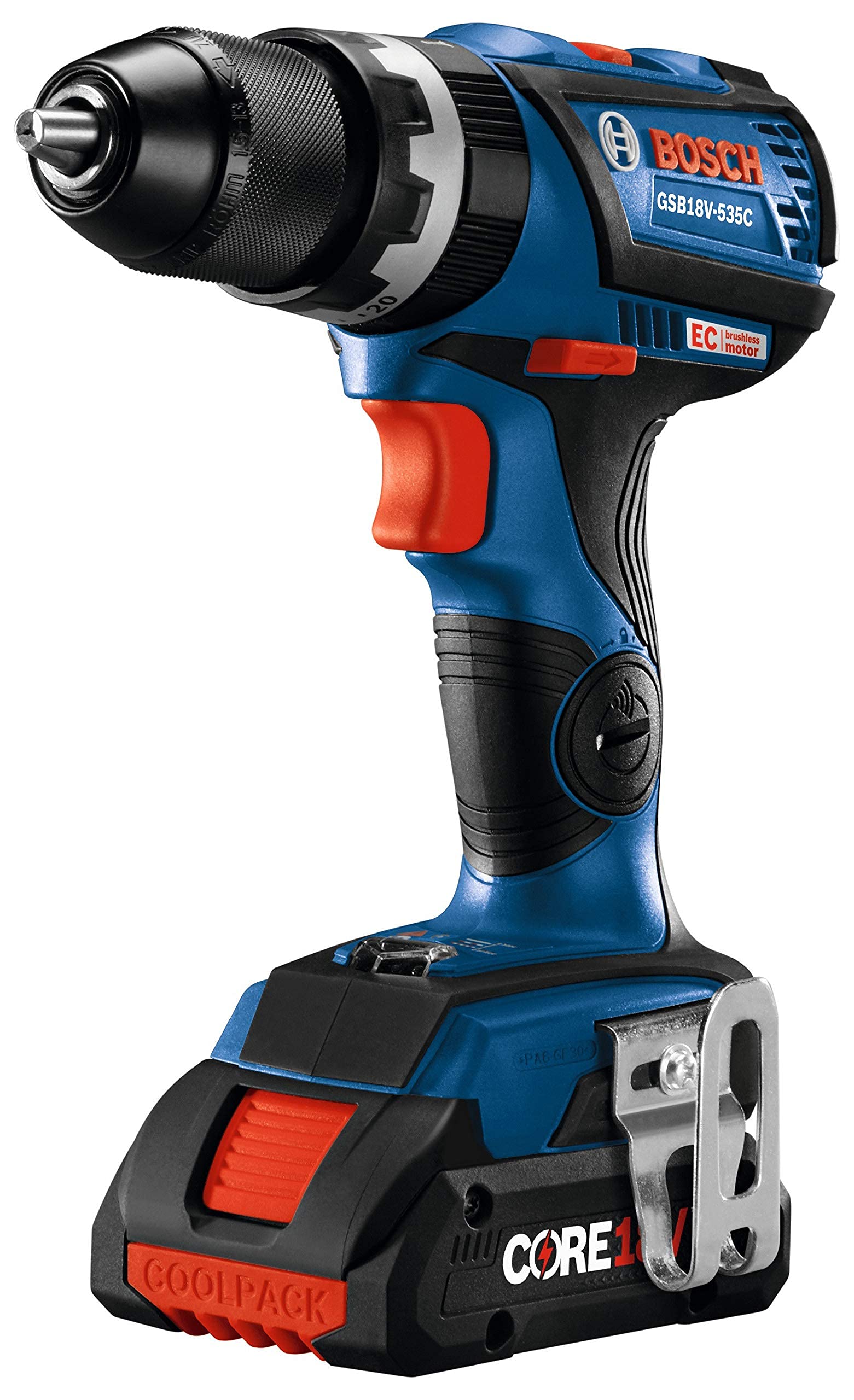 Bosch GSB18V-535CB15-RT 18V Lithium-Ion Brushless 1/2 in. Cordless Hammer Drill Driver Kit (4 Ah) (Renewed)