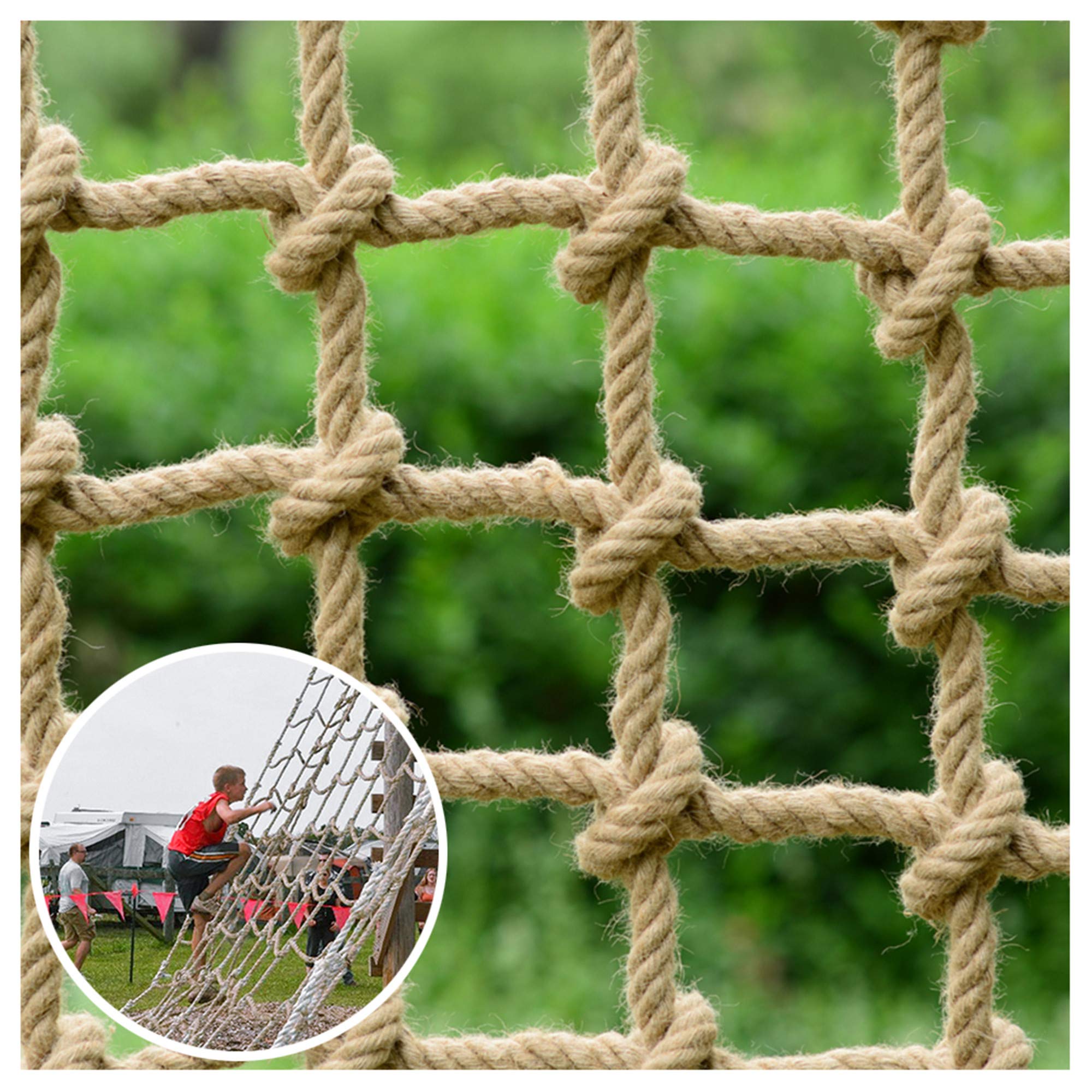 TGHY Red de Escalada para Niños Red de Cuerda de Cáñamo de 16mm Red de Seguridad para Niños Red de Protección de Jardín de Escaleras de Balcón Puente Colgante Techo Decorativo
