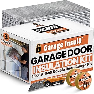 BEEST FULLSTOP Garage Door Insulation Kit - 16x7 & 16x8ft Single Garage Door Insulation Panels - 16 Pre-Cut 24x48 Foam-Core Panels w/ Tape, Cutter & Squeegee - Easy DIY For Instant Temperature Control