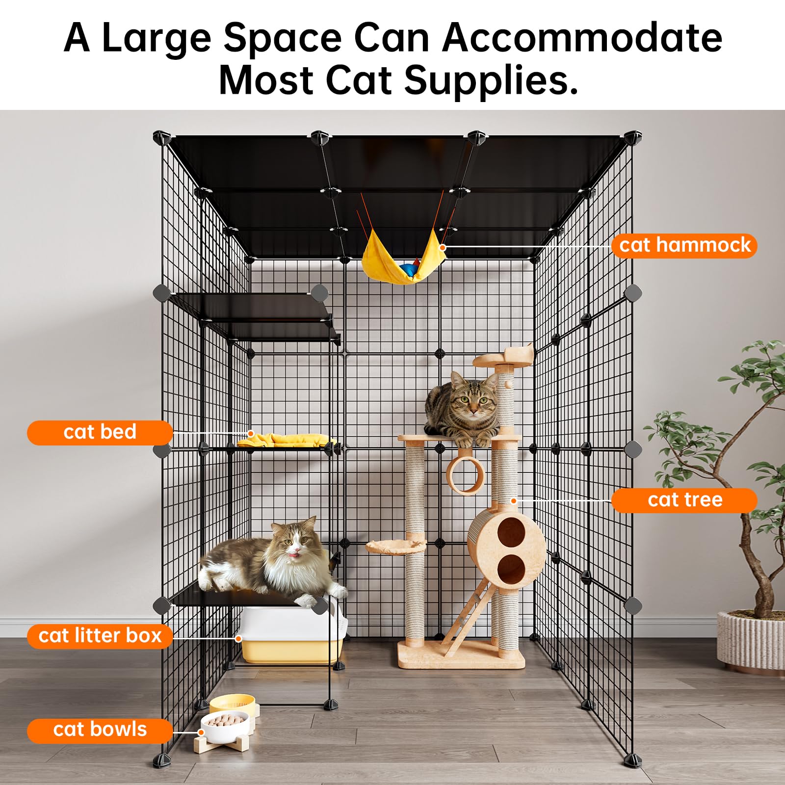 Oneluck Extra Large Cat Cage - DIY Cat Playpen -4