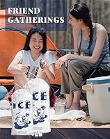 Vista 6 de FireKylin Paquete de 50 bolsas de hielo de 5 libras, bolsas de hielo resistentes con cordón (2 mils de grosor)