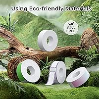 Vista 5 de Cinta para hacer etiquetas genuina Nelko P21, 14x40mm (0.55"x1.57"), cinta de etiquetas térmica laminada estándar de reemplazo, para hogar