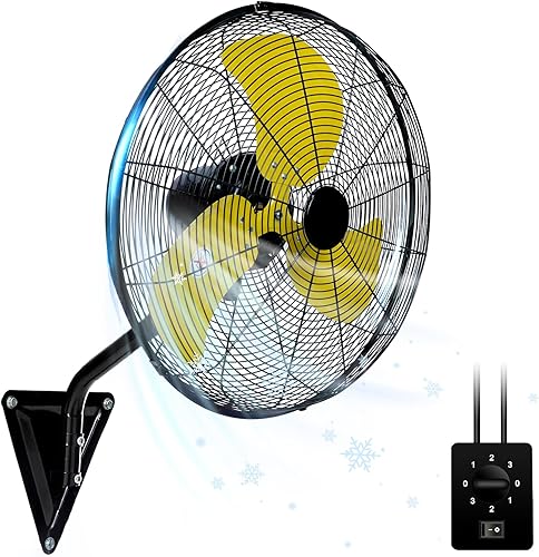 Ventilador de montaje en pared de 18 pulgadas, ventilador oscilante de 120 y ventilador de pared de alta velocidad de 3 velocidades, ventilador de