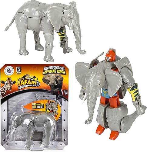 Forest & Twelfth Jungle Animal Toys - Figura de acción transformadora - Cambia de un juguete detallado de animales a un robot único en cuestión de