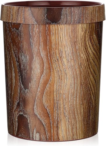 Zerodeko Bote de basura retro retro para oficina, papelera de cocina, cesta de basura redonda, cubos de almacenamiento con tapas, decoración de