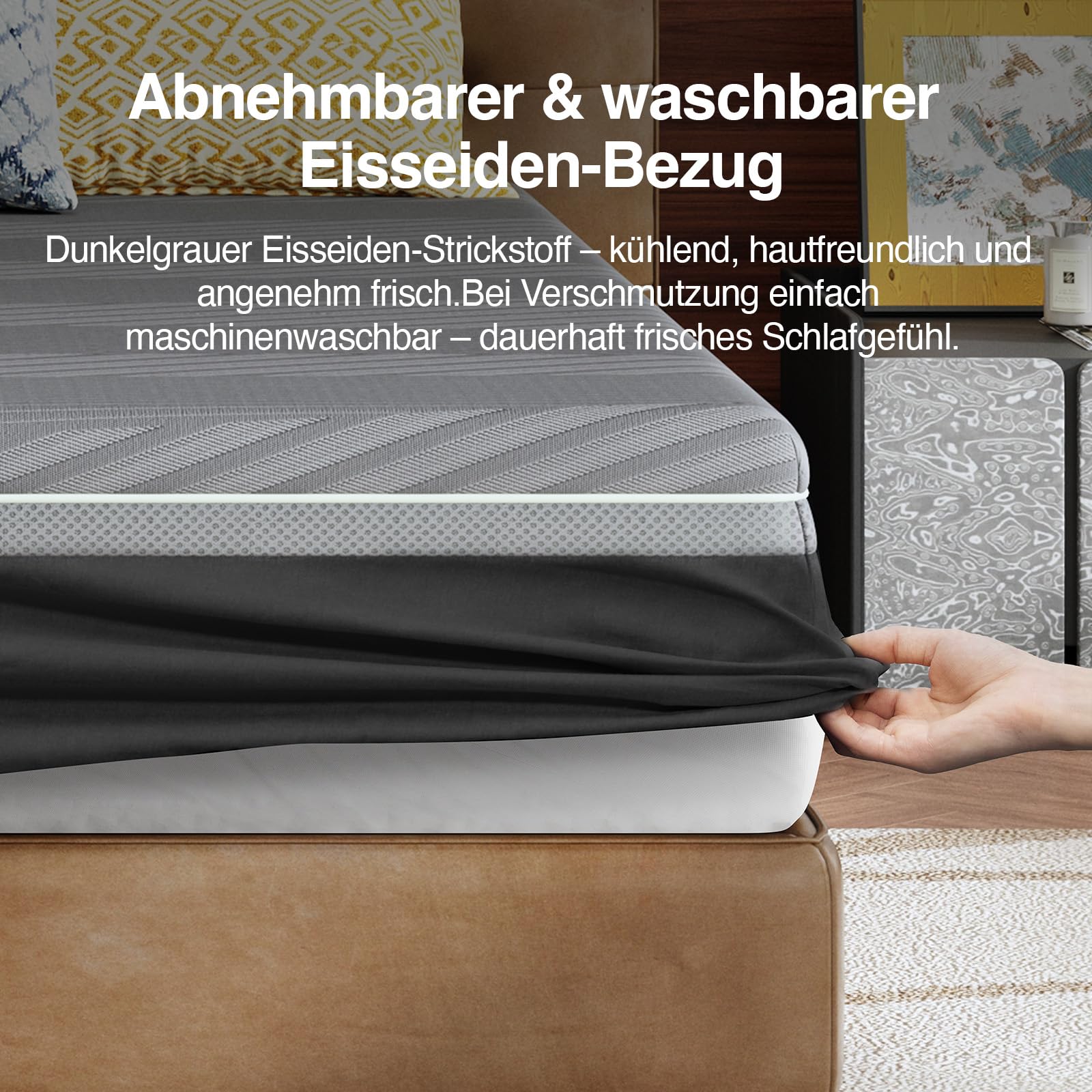 Novilla Coolmax Matratze 160x200 cm 7-Zonen Gel & Greentea Memory Schaum Kaltschaummatratze, mit Kühlender Stoff, H3 & H4 mittelfest, 30 cm Höhe, Öko-Tex Zertifiziert, Atmungsaktiver Waschbarer Bezug
