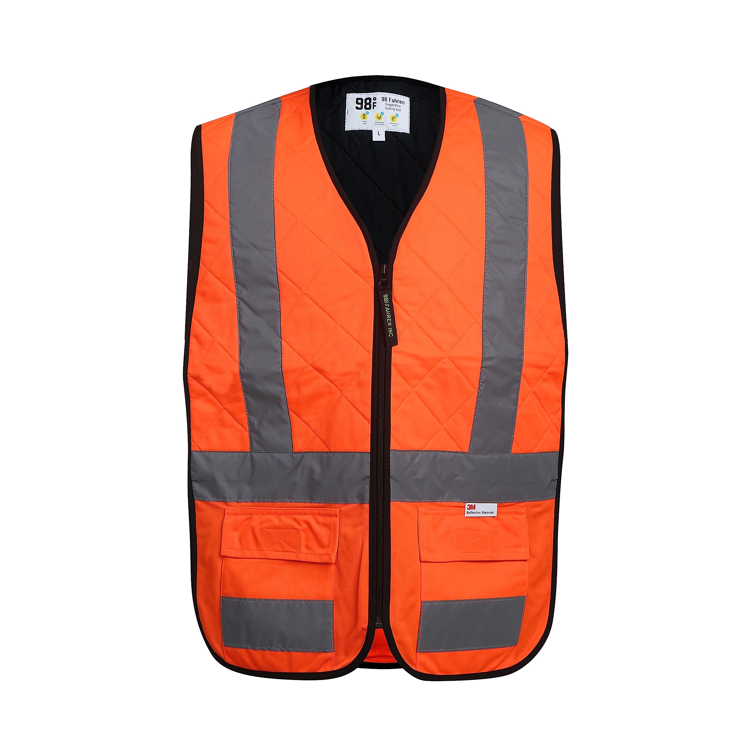 98°F Reflective Vest Evaporative Cooling Waistcoat Design For Men and Women Construction Safety Zipper jacket Stay Comfortable In Hot Outdoor Weather High Visibilty (B0CC2H4ZQL) Amazon Price History, Amazon Price Tracker