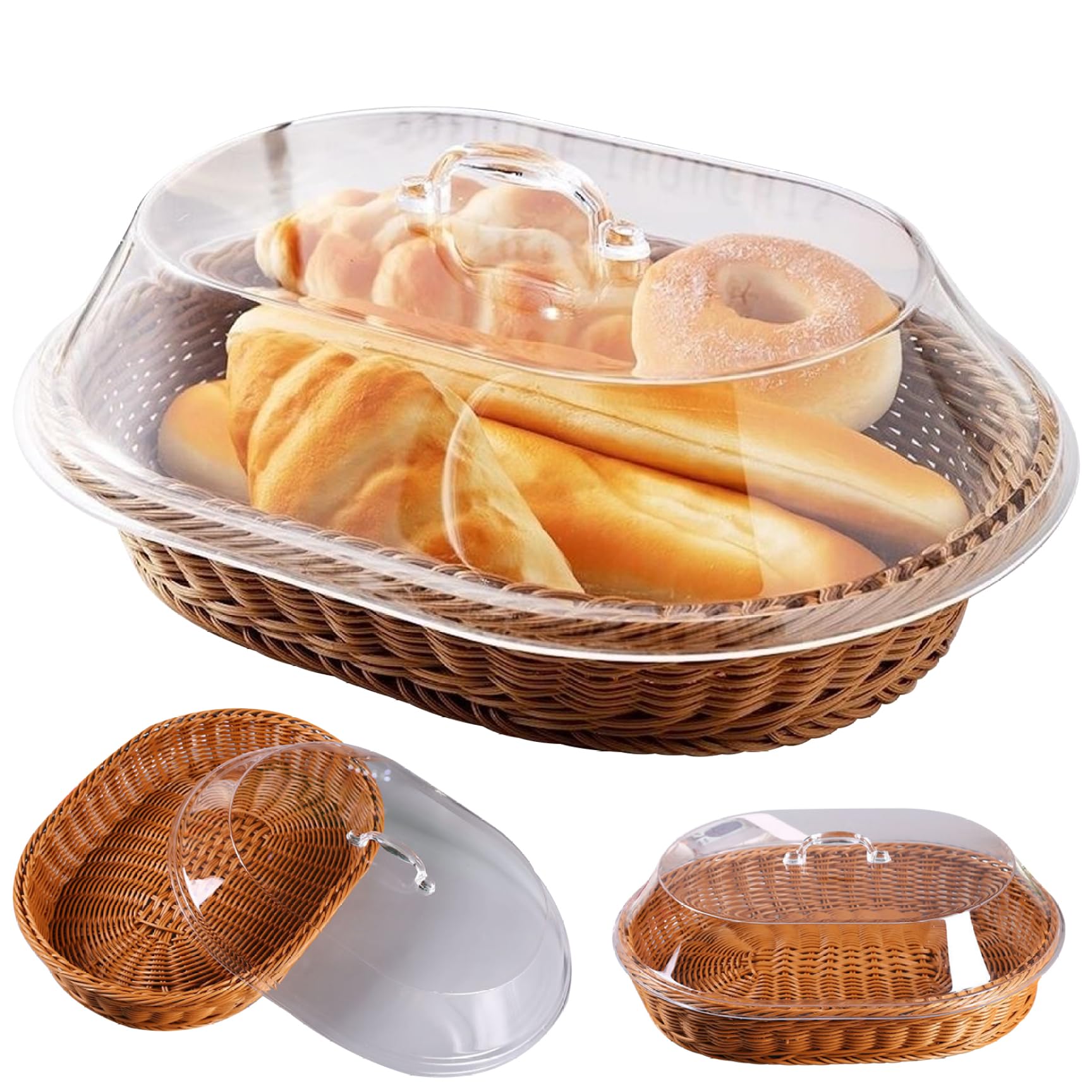 Seprendi Cesto intrecciato a mano, cestino in vimini, cestino per servire pane, frutta, verdura, regalo, 25 x 8 cm