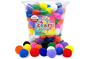 WAU Craft 50-Pack 2-Inch Multicolored Pom Poms
