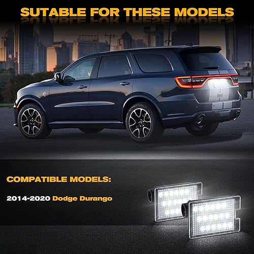 Miniatura 5 de POPMOTORZ 2 piezas de luz LED para placa de matrícula, montaje de luz trasera para camioneta Dodge Durango 2014-2022, color blanco