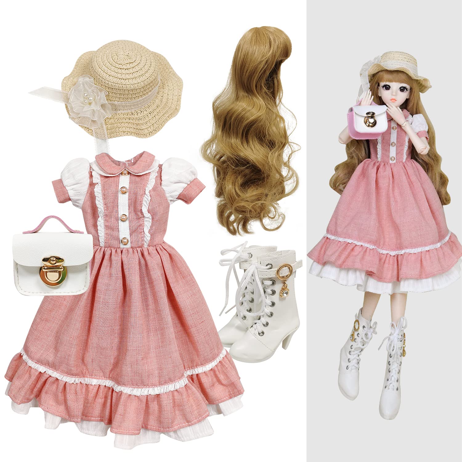 人形 1/3 sadol [Girls day-check]SD Pink set Proudoll 1/3 BJD Doll Clothes Outfit Set - Handcrafted