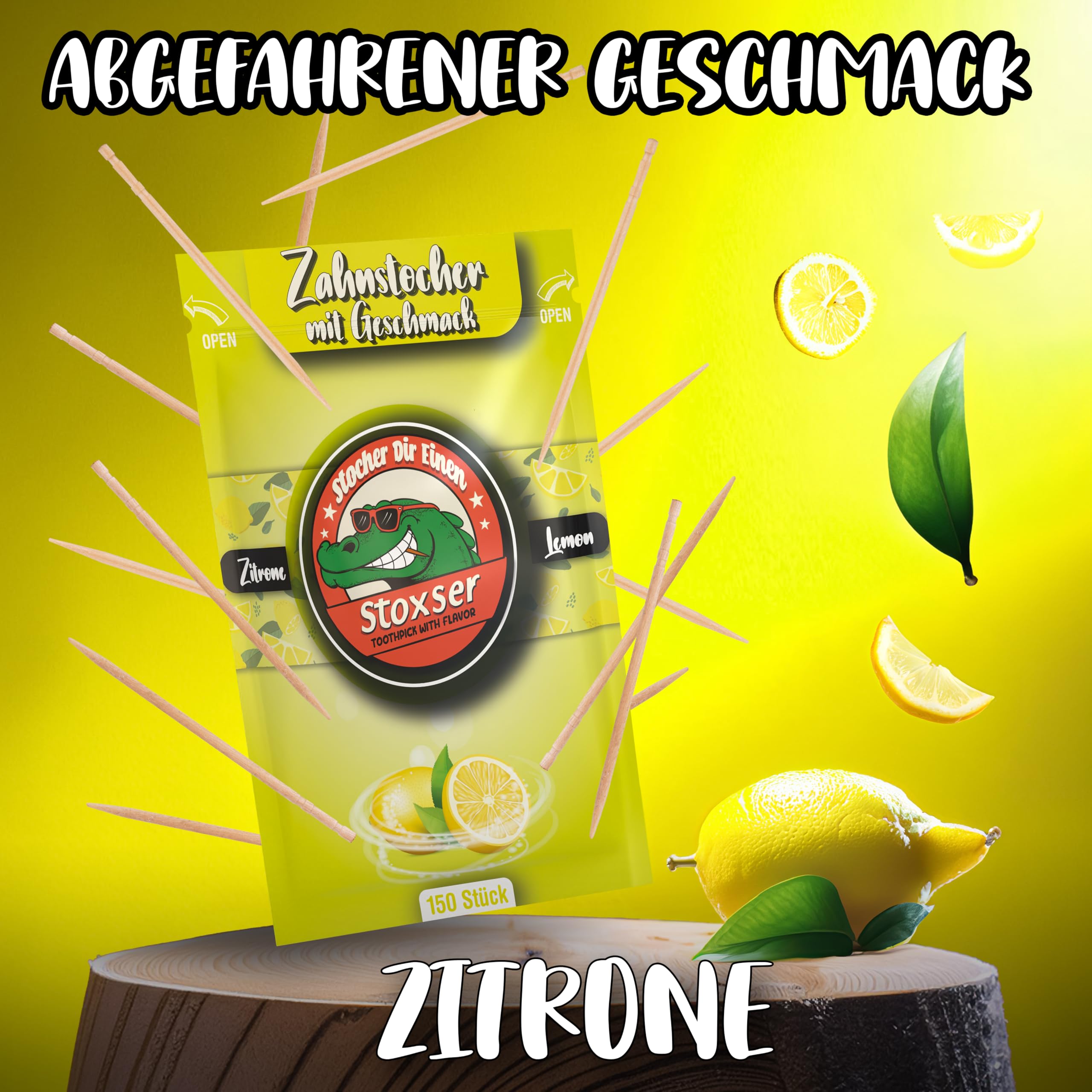 Stoxser 900x Zahnstocher mit Geschmack 6er Pack Pfirsich und Blaubeere und Zitrone/Lemon und Mint/Menthol Wassermelone/Zimt Geschmacksrevolution Zahnstocher Geschmack Kein Kaugummi Zuckerfrei