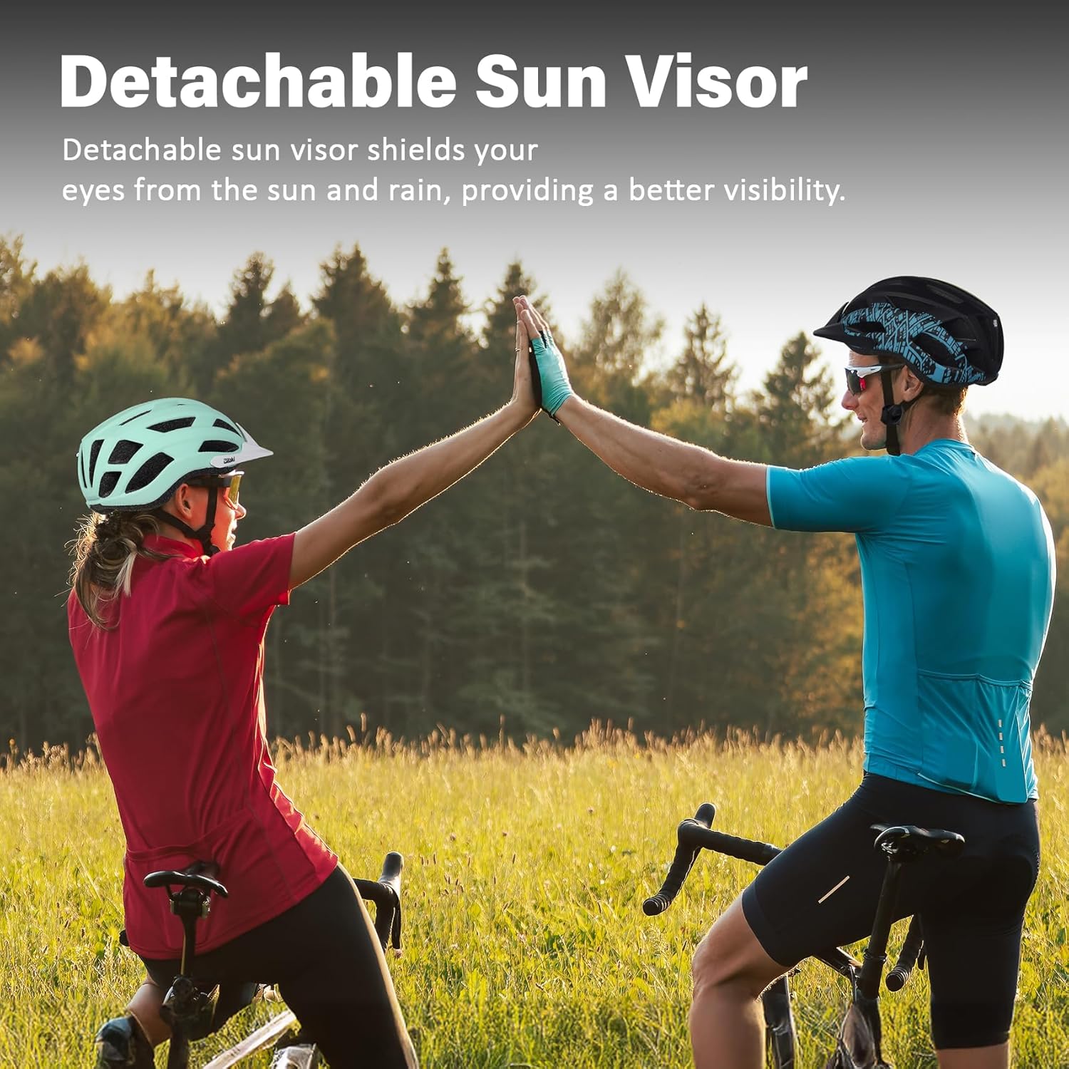 Bike Helmet for Adults Women Men Youth Kids, Lightweight Mountain Road Bicycle Cycling Helmets with Adjustable Dial & Removable Visor