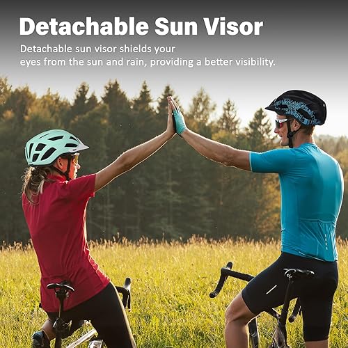 Miniatura 5 de Casco de bicicleta para adultos y jóvenes, ligero y ajustable con viseras desmontables, cascos de bicicleta de carretera de montaña para mujeres,