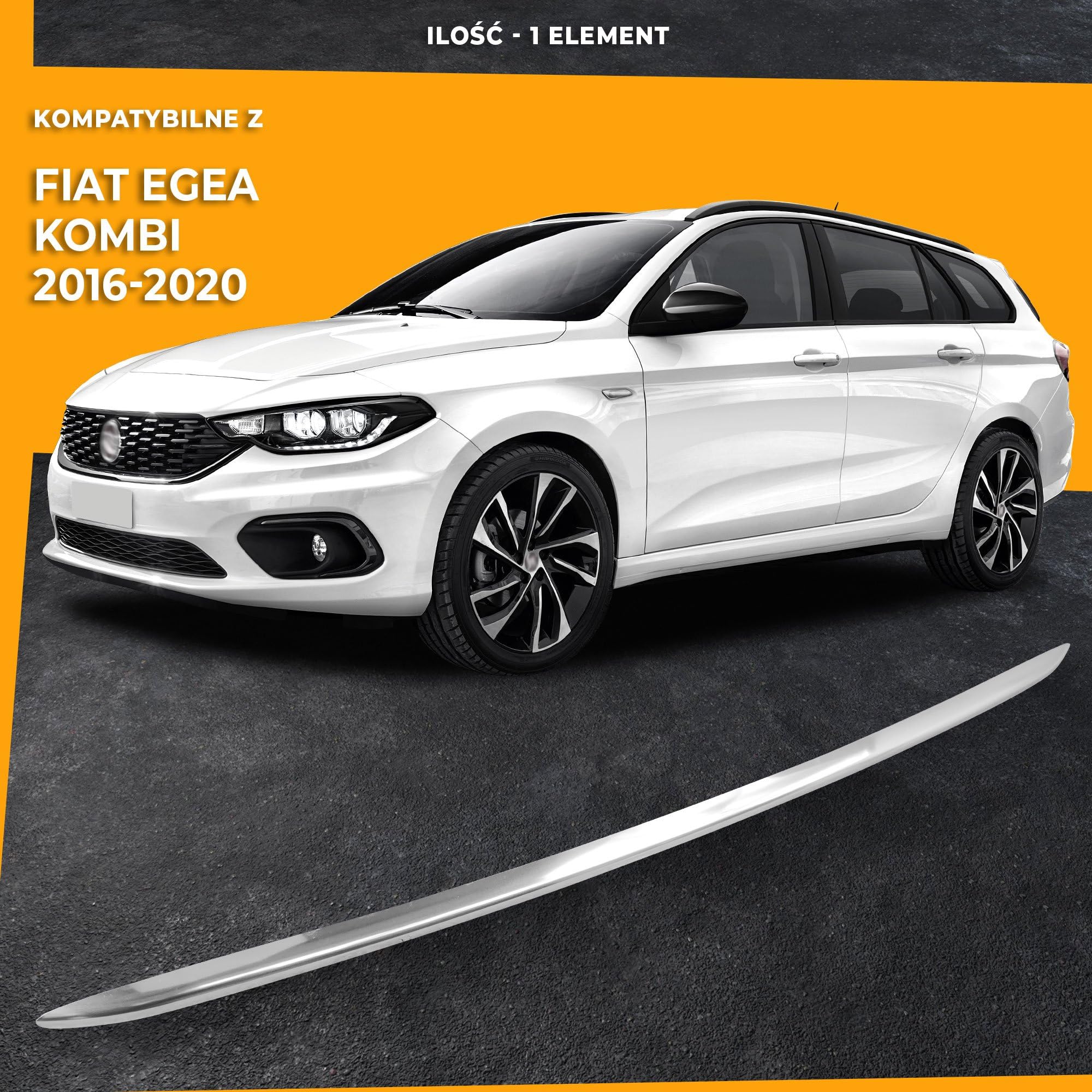 CHROMEMASTER | Kompatybilna z Fiat Egea Kombi 2016-2020 | Listwa Atrapy Zderzaka Przedniego; Stal Nierdzewna Polerowana; Idealne Dopasowanie; Nowy, Atrakcyjny Wygląd Samochodu