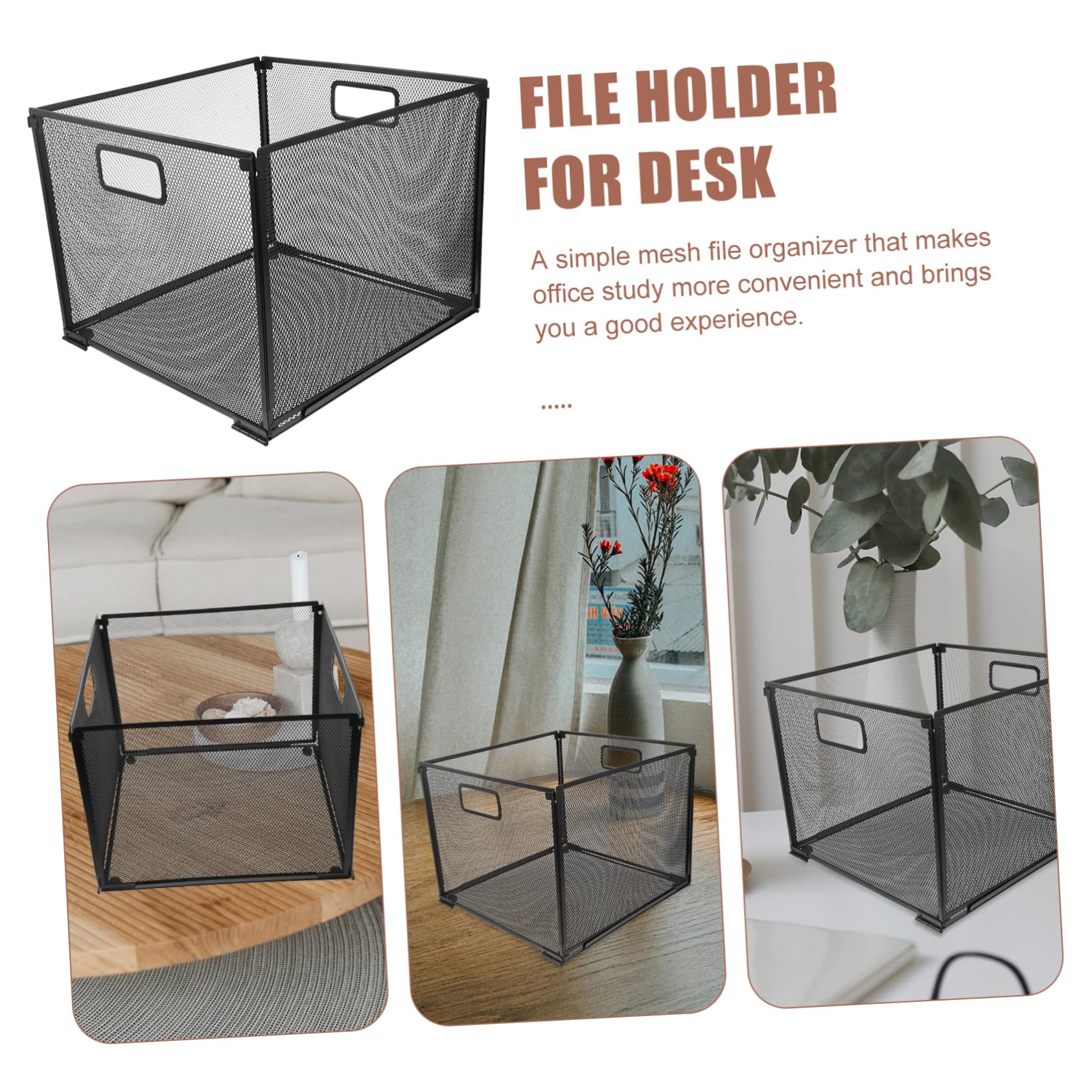 NUOBESTY Multifunktionaler Aktenhalter aus Metall Faltbar mit Verstärktem Design für Dokumente und Bücher in Büro und Bibliothek Schwarz