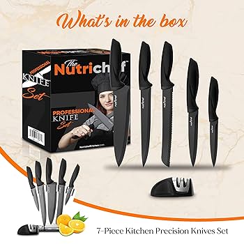 Amazon.com: NutriChef 7 Piece Kitchen Knife Set - Stainless