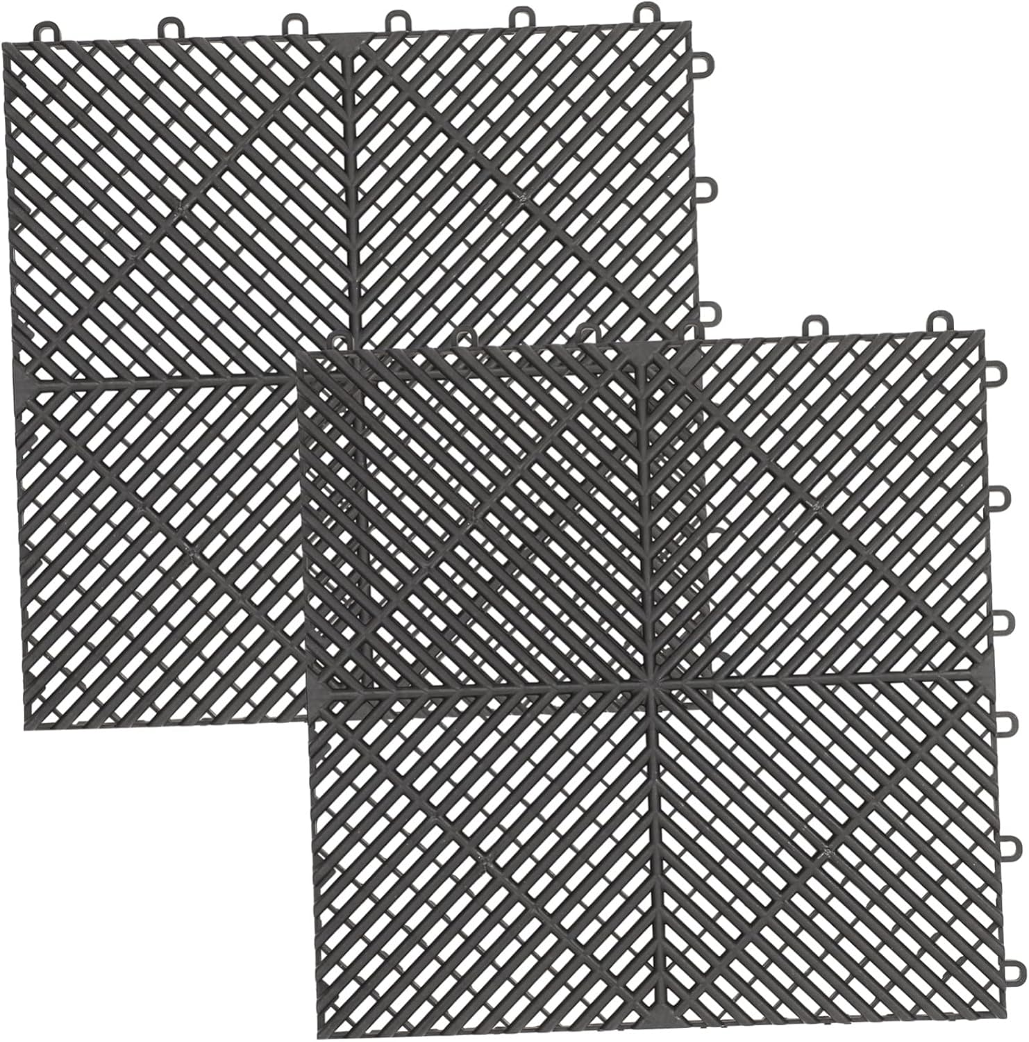 2pcs Interlocking Drainage Tiles for Car Wash Non-Slip Bathroom Floor Mats