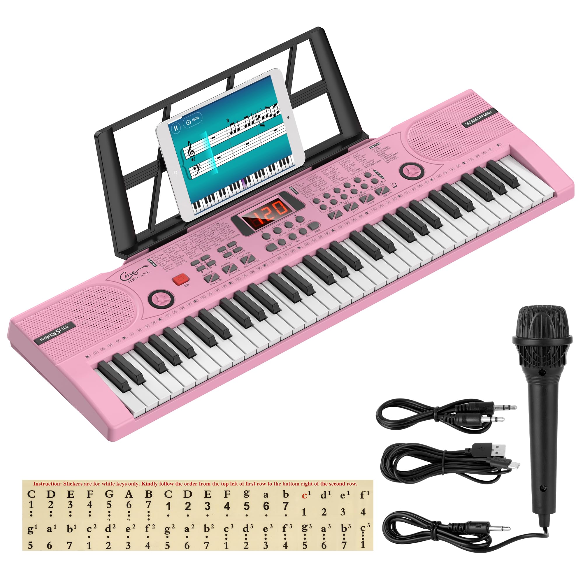 Amazon.co.jp: Hricane キーボード ピアノ 電子ピアノ 61鍵盤 100種類