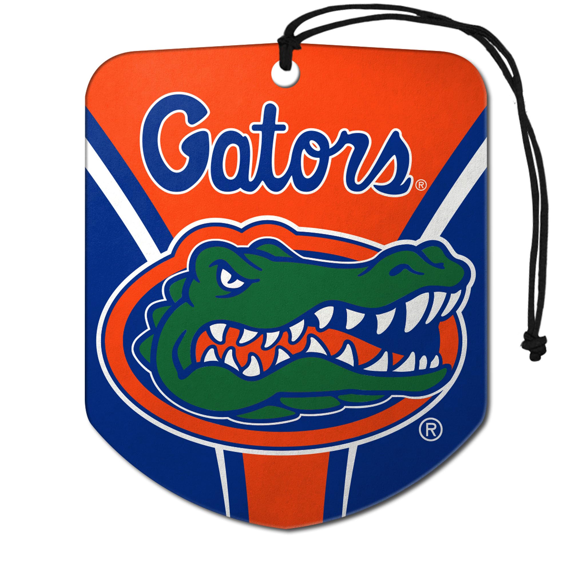FANMATS 61609 NCAA Florida Gators Hanging Car Air Freshener, 2 Pack, Black Ice Scent, Odor Eliminator, Shield Design with Team Logo