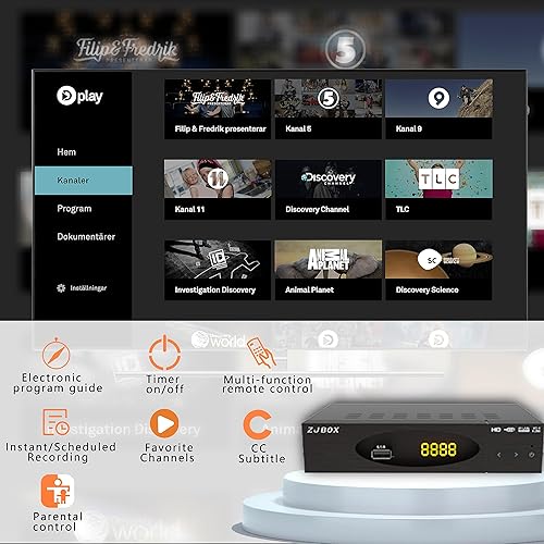 Miniatura 5 de ZJBOX Caja convertidora digital para TV, caja sintonizadora de TV 1080P con salida hdmi, sintonizador digital ATSC TV, grabación y reproducción de