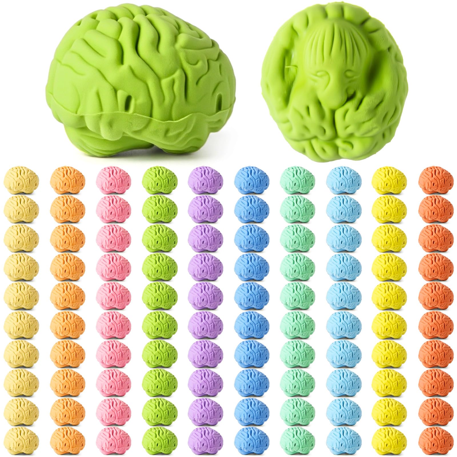Gilprop Brain Shaped Erasers Bulk 1 Inch Mini Back to School Erasers First Day of School Party Favors Fun Classroom Supplies Cute Novelty Gifts for Students Teacher Must Haves(100 Pcs,Macaron Colors)