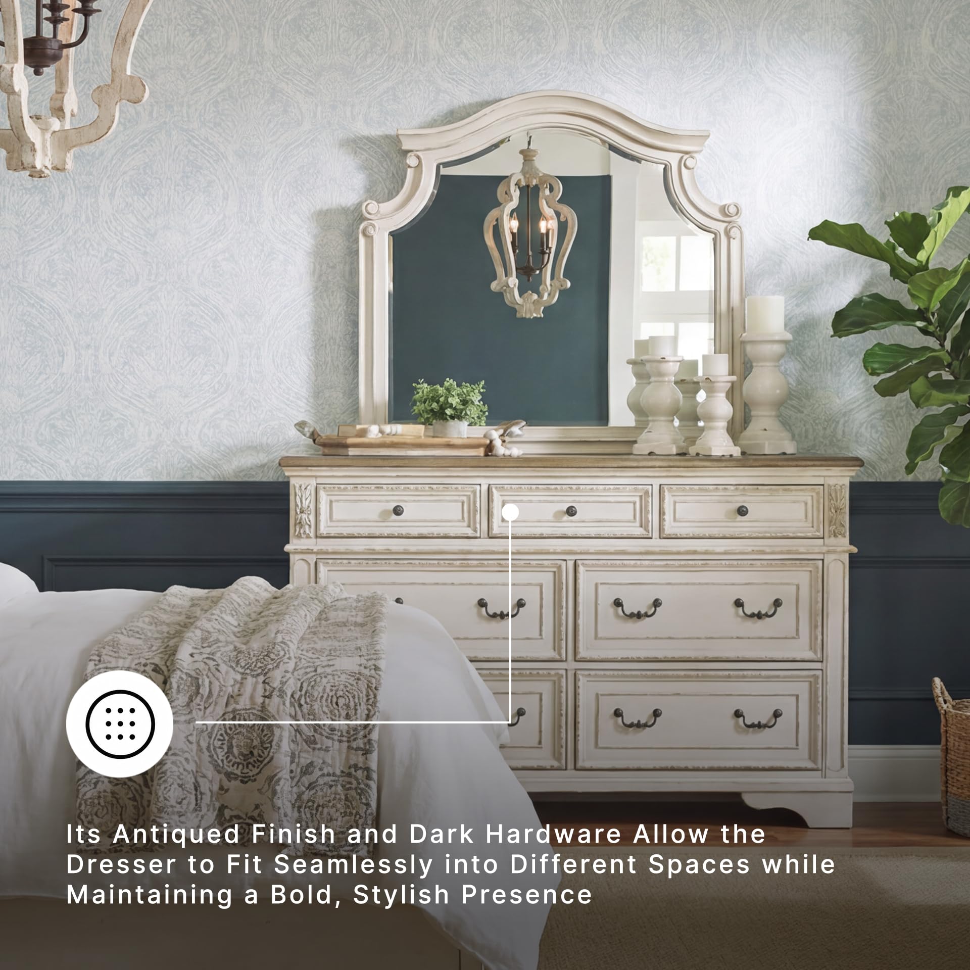 signature design by ashley realyn dresser Amazon.com: Signature Design by Ashley Realyn French Country 7 Drawer  Dresser, Two-Tone Chipped White and Distressed Wood Finish, Smooth-Gliding  Bedroom Storage, Ideal for Master Suites, 64" W : Home & Kitchen