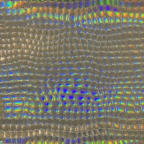 Fashion Fabrics Tela de vinilo iridiscente para tapicería de cocodrilo color plateado se vende por yardas