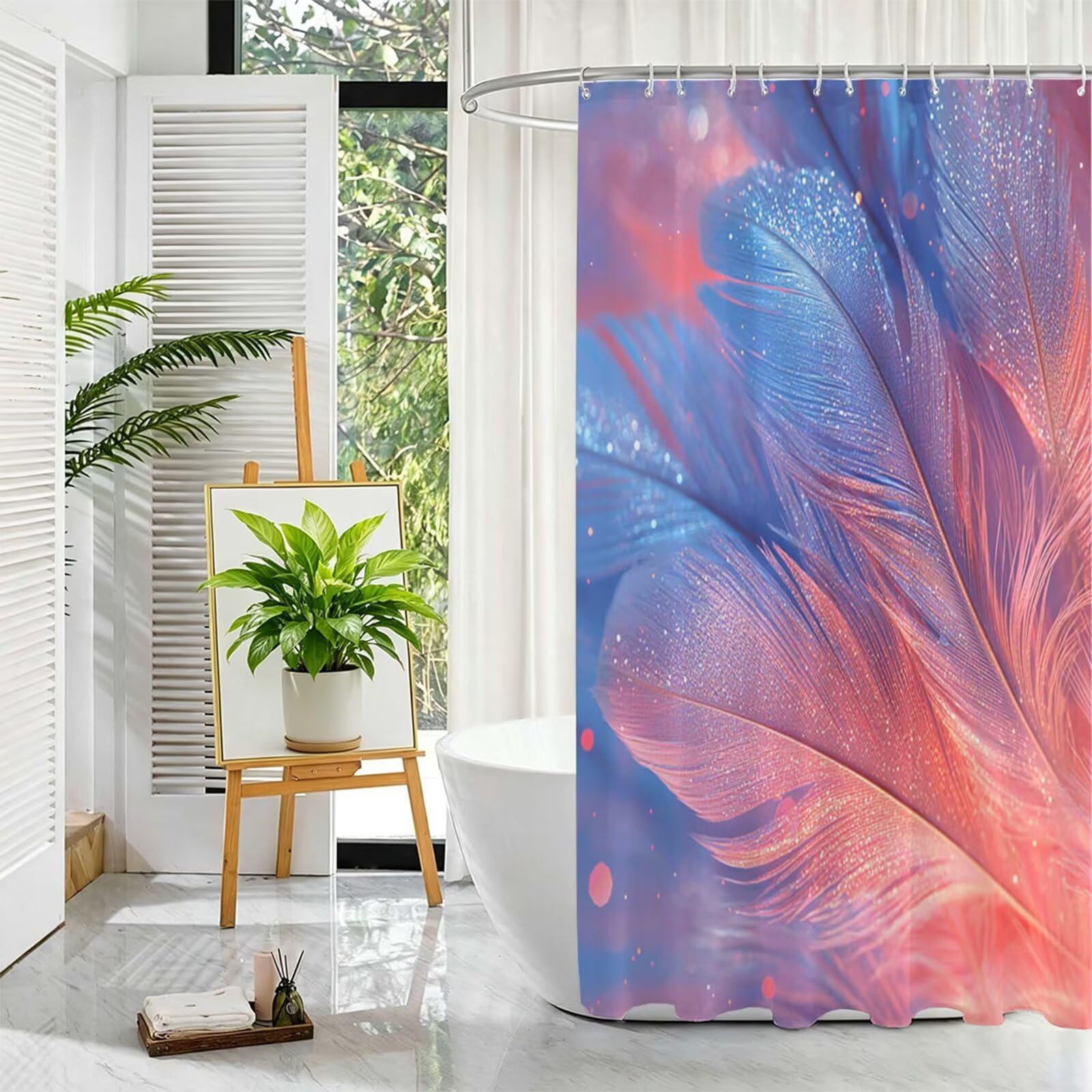 Różowa zasłona prysznicowa, 200 x 200 cm zasłona prysznicowa wanna