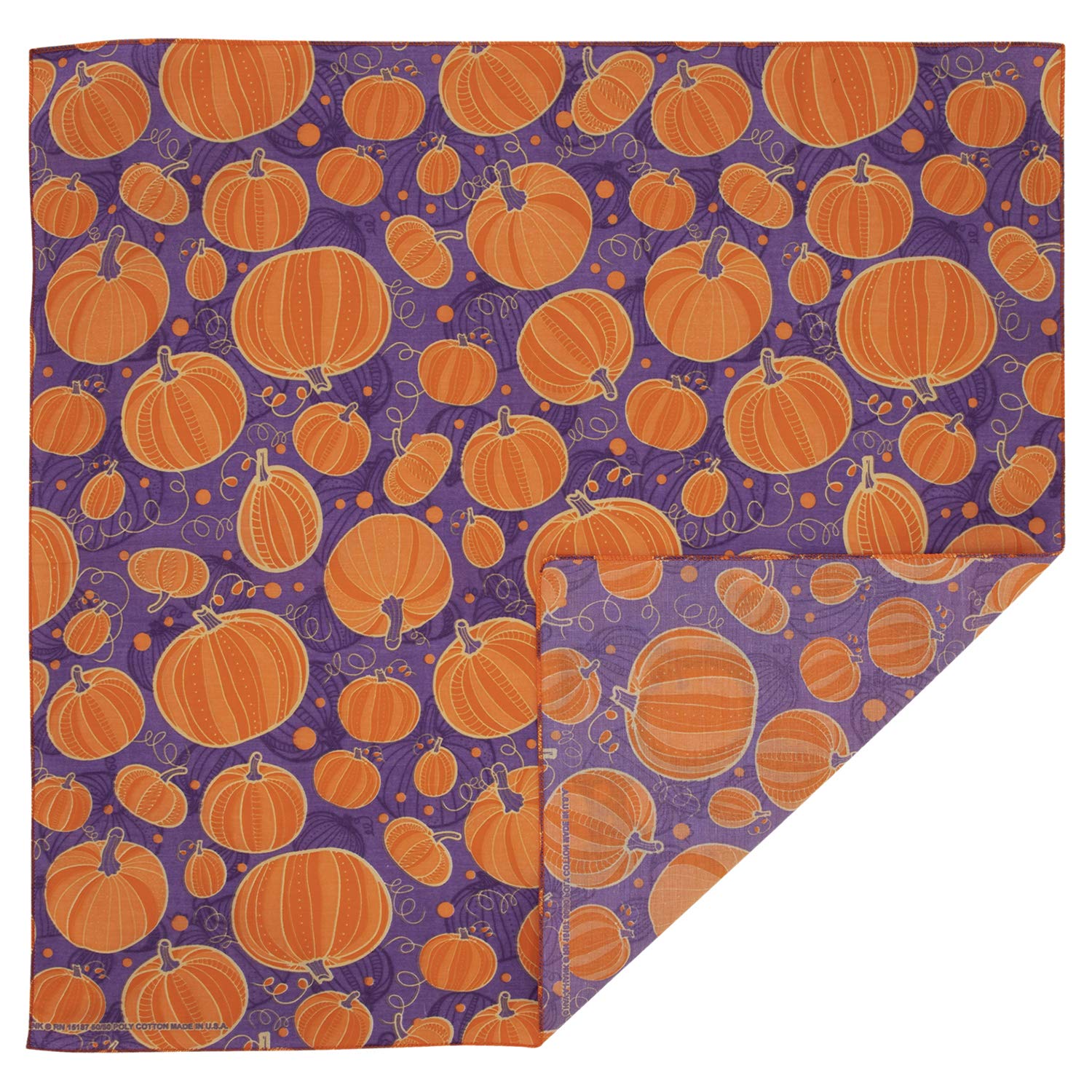 Dancing Pumpkins Bandanas - Dozen Packed - 22x22