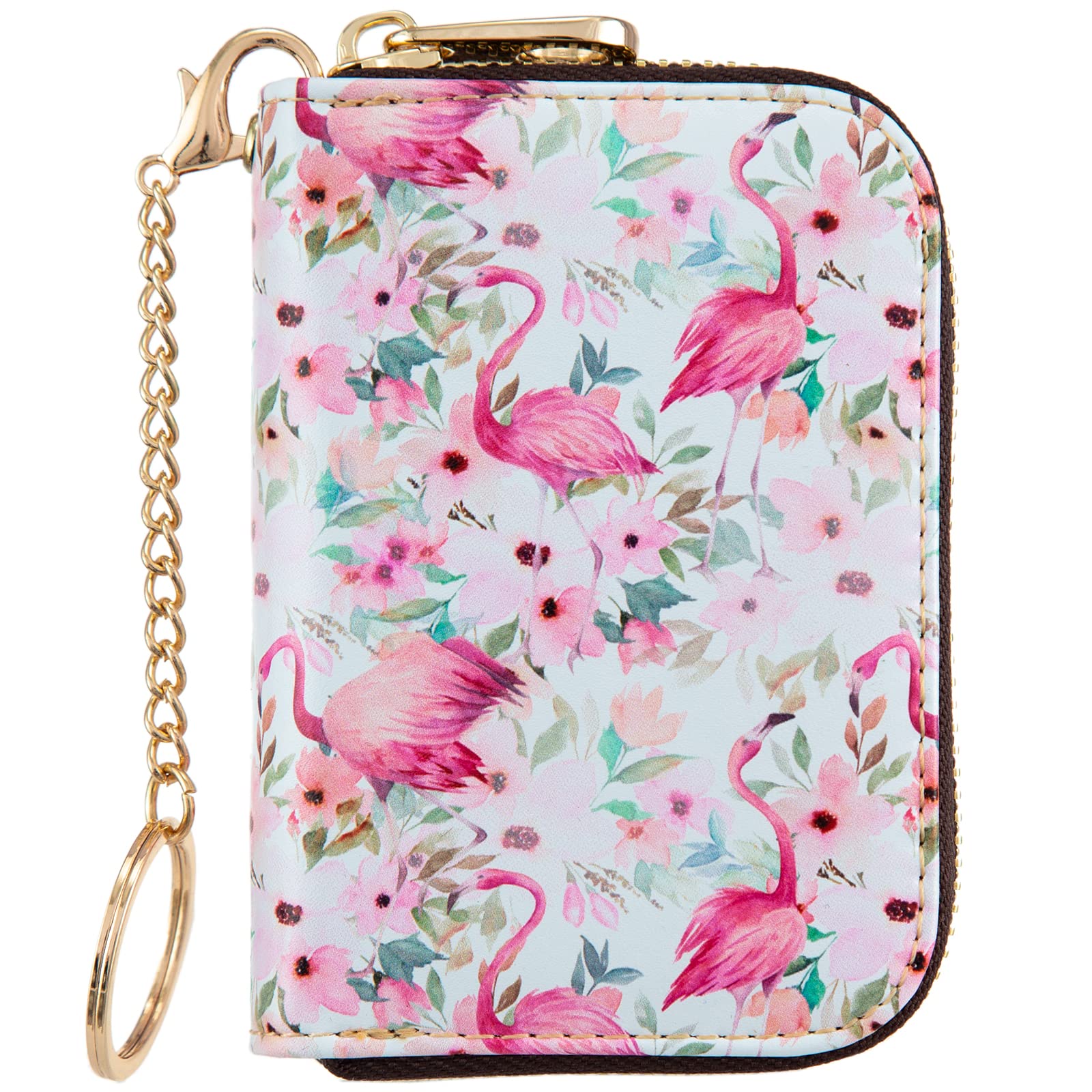 AIRMORS Wallet Women,Credit Card Holder,Coin Purse Rfid Wallet Cute Woman Gifts Keychain Wallet Organizer(Flamingo)