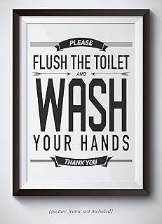 Please Wash Your Hands Bathroom Sign - 11x14 Unframed Wall Art - Bathroom Decor Housewarming Gift - Great Gift For Moms and Mothers - coolthings.us