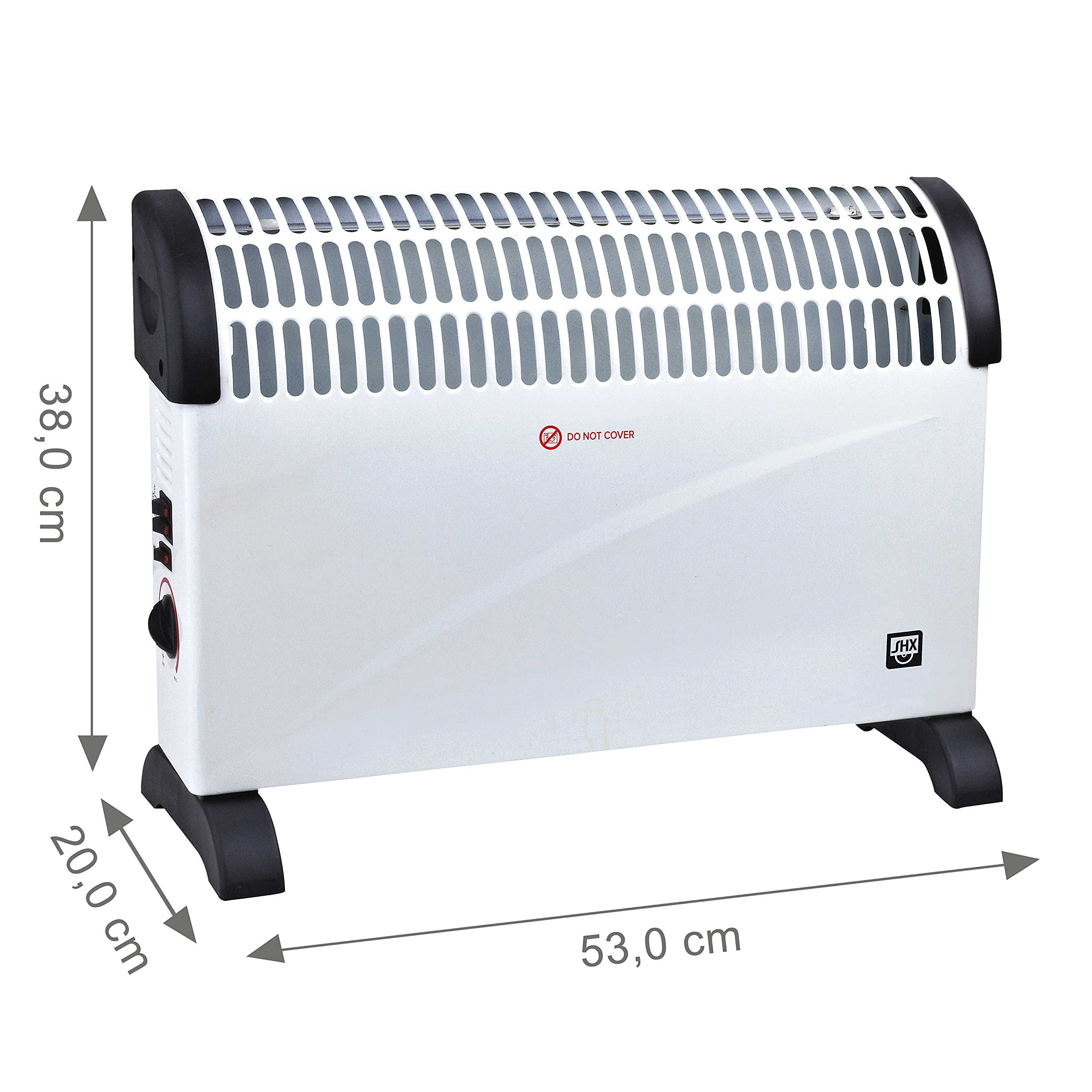 SHX Convector Heater with Turbo Fan Heater, Electric Radiator, 2000 Watt,  Safety Thermostat, 3 Power Levels, Overheating Protection, Tilt Protection,  Low Noise, White : Amazon.com.au: Home