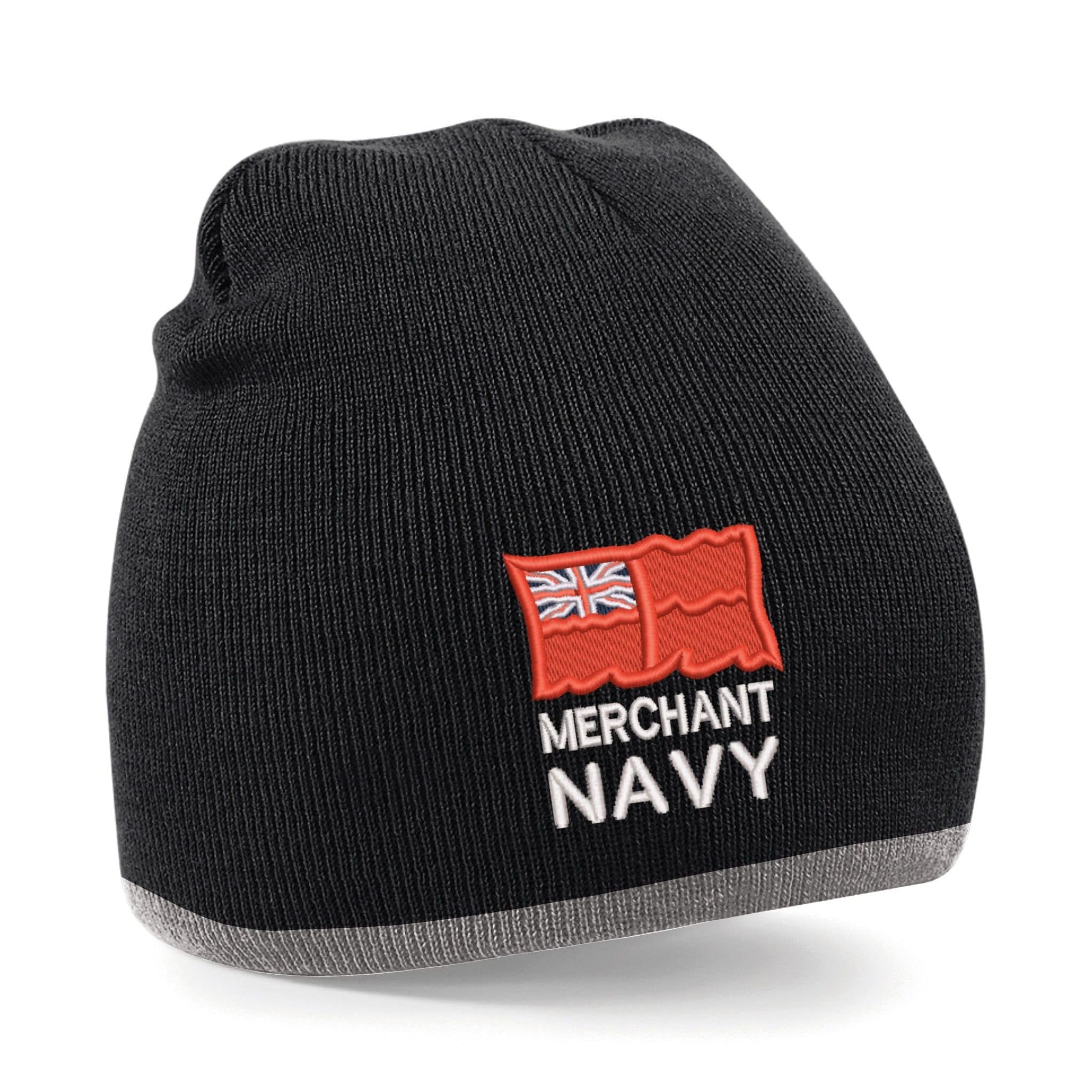 The Military Store Unisex Black/Grey Merchant Navy Beanie Hat