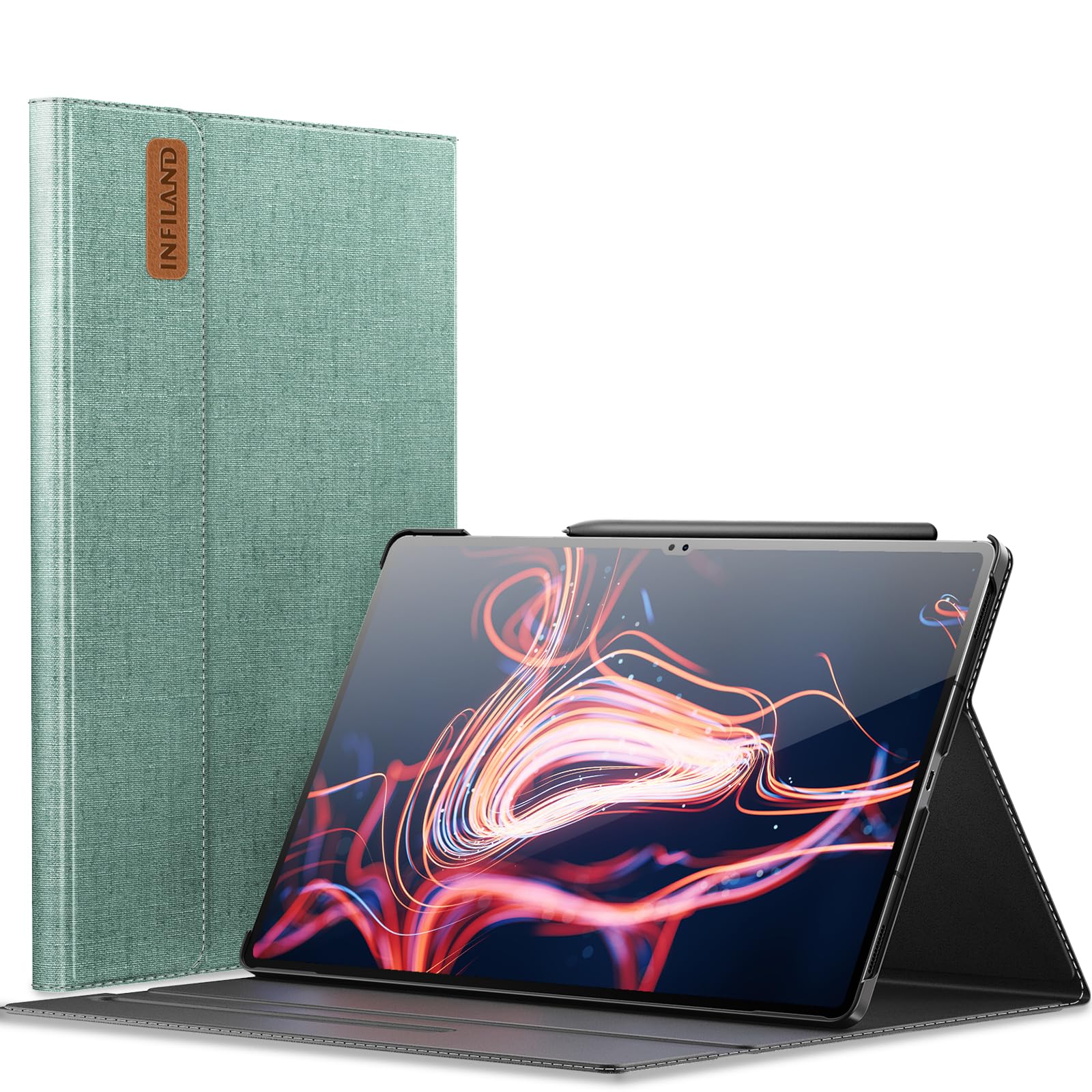 INFILAND Galaxy Tab S9 Ultra Case, Multi-Angle Stand Cover Compatible with Samsung Galaxy Tab S9 Ultra SM-X910B/SM-X916B Tablet [Auto Wake/Sleep], Mint Green