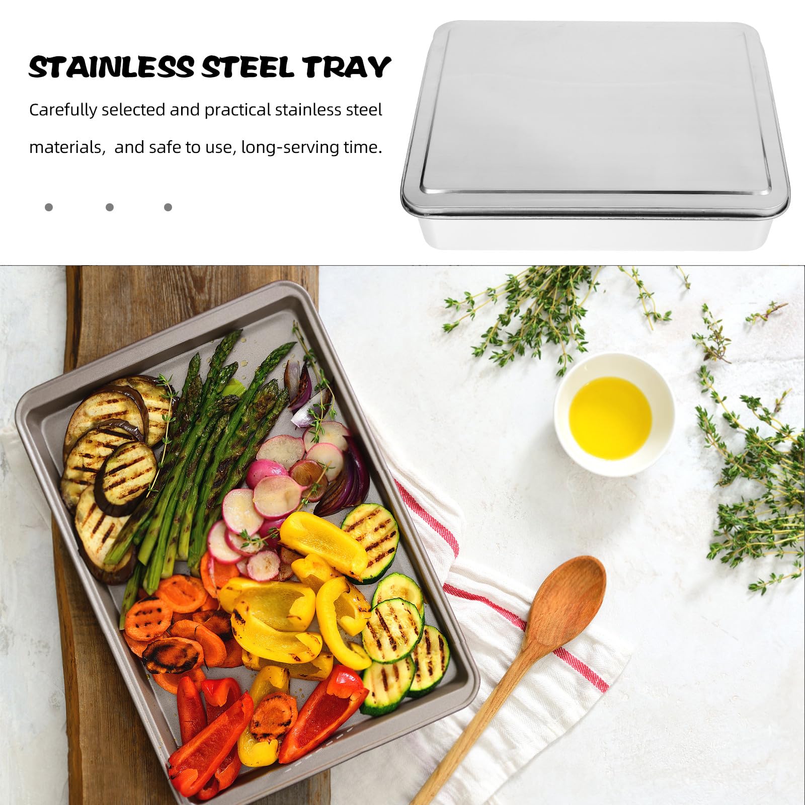 DOITOOL Moule à Pâtisserie Grosse Capacité avec Couvercle en Acier Inoxydable Ustensile de Cuisson Robuste pour Stocker Confiseries pour DIY Baking Room