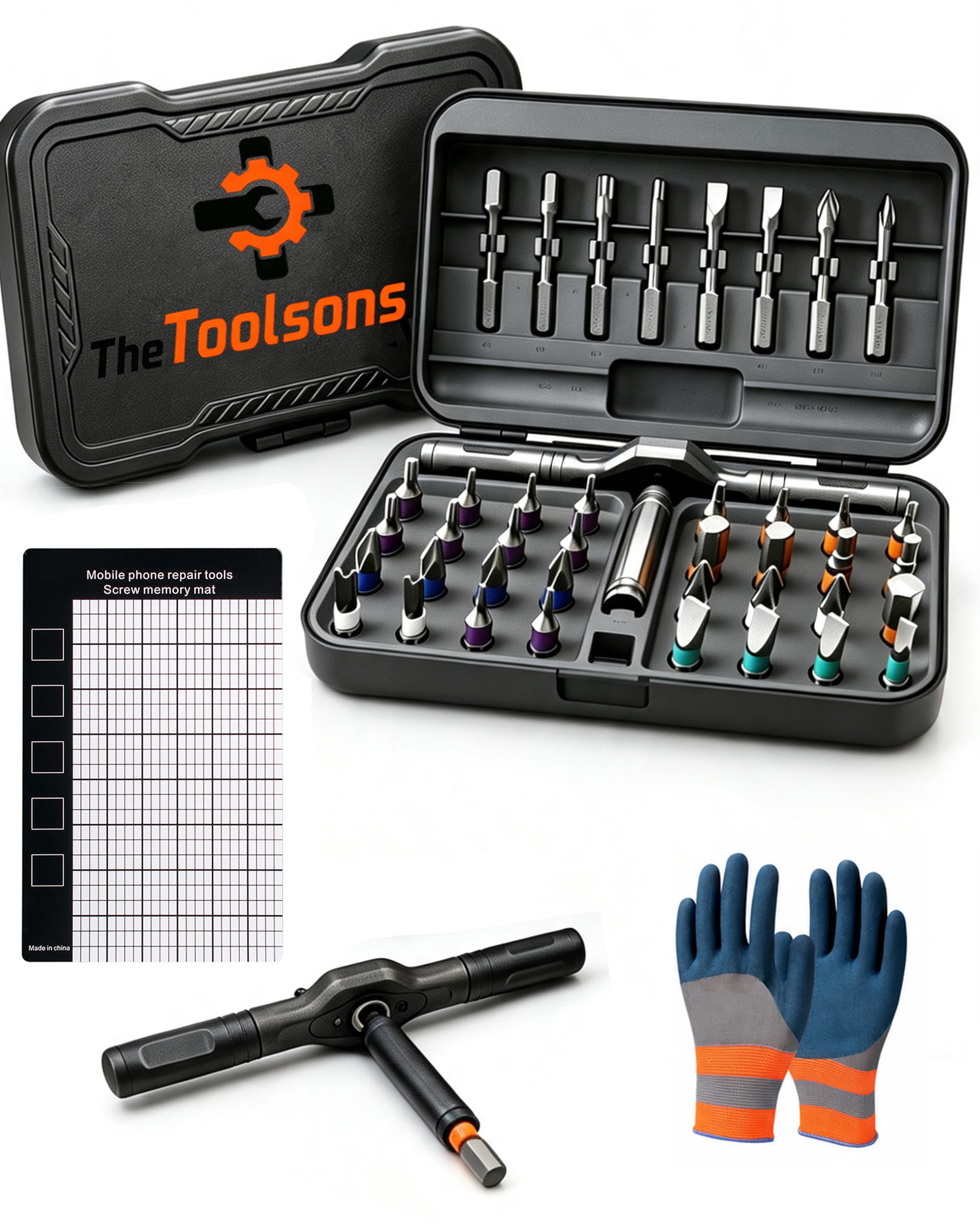 High Torque Magnetic Ratchet Screwdriver Set, 42 in 1 with Detachable 50N·m T-Handle, 58-…