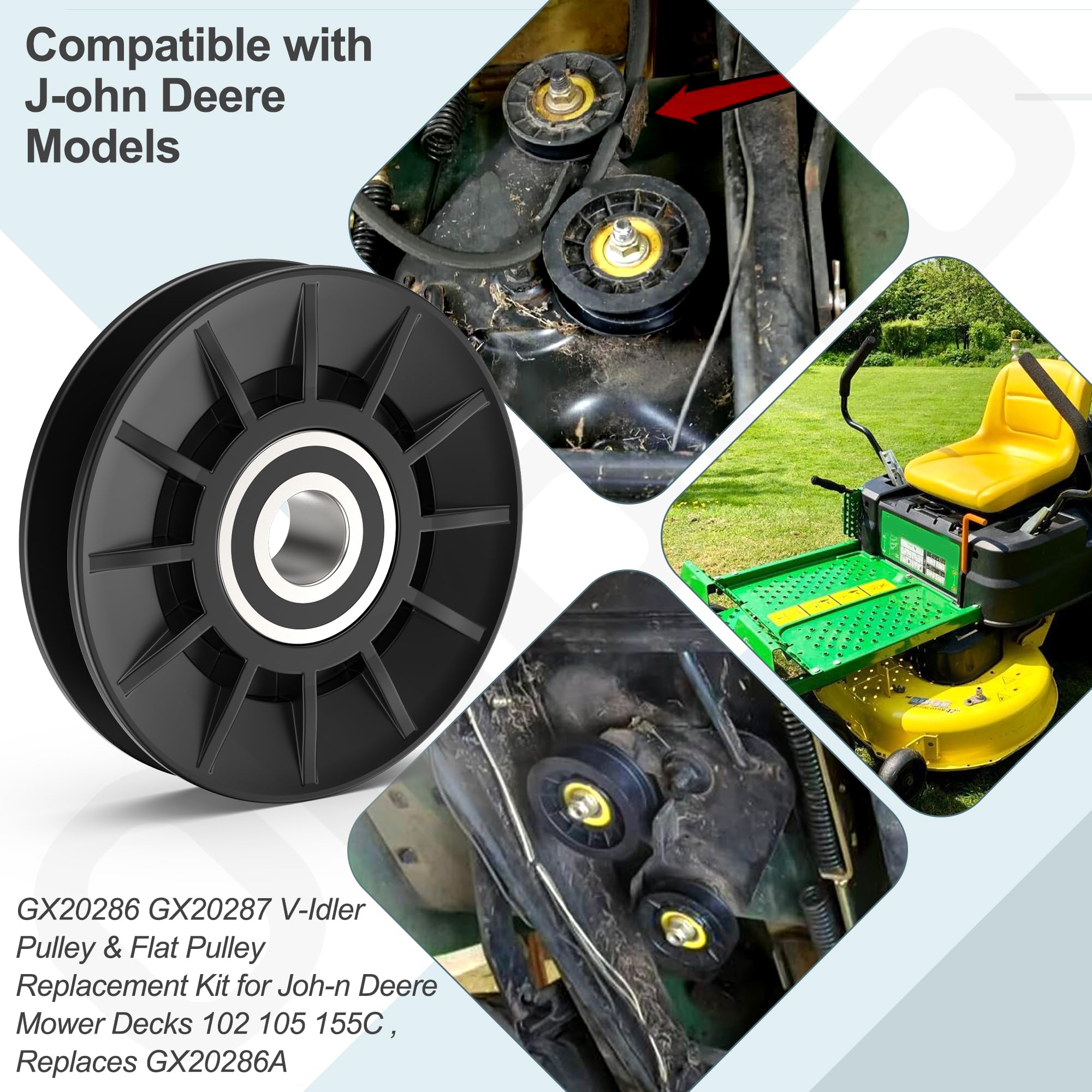 Amazon.com : Ohoho GX20286 GX20287 V-Idler Pulley & Flat Idler