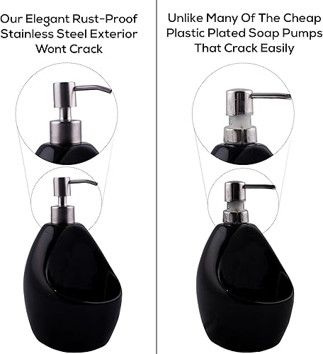 Miniatura 3 de Bombas dispensadoras de jabón y loción de acero inoxidable, repuesto de níquel cepillado (paquete de 4)